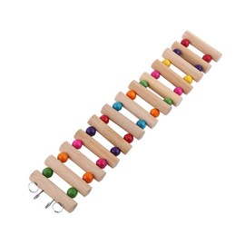 Parrot Ladder, Wooden Ladder with Colorful Beads Steps Climbing Bridge Bird Cage Play Toy for Conure Parakeet Budgie Cockatiels Lovebirds[13Steps L] Ladders