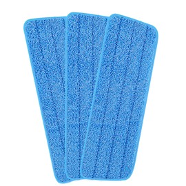 3 Pack 16.5 inch Reusable Mop Pads Microfiber Spray Mop Replacement Heads for Wet/Dry Mops Compatible with Bona Floor Care System (Blue)
