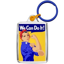 Pixly® We Can Do It Keyring Key Fob Keychain WWII Poster Pop Art Keepsake Gift for Him Her
