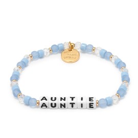 Little Words Project Auntie Bracelet, The Original Word Bracelet, Made with Colorful Beads and Plated Brass Hardware, Handcrafted Design & Positive Message, Size SM