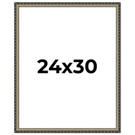 Poster Palooza 24x30 Traditional Silver Wood Picture Frame - UV Acrylic, Foam Board Backing, & Hanging Hardware Included!