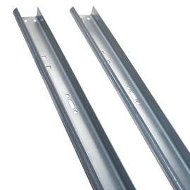 ZUIWAN 2Pcs Garage Door Side Tracks Rails,Garage Door Vertical Track Replacement,Galvanized Steel Hardware Door Rails Kit for 2” Inch Rollers and 8' Foot Garage Door