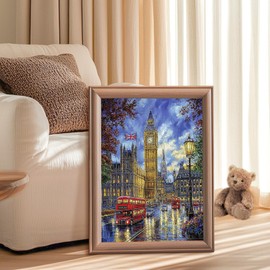 AIRDEA London Street Diamond Art Kits Adults, 5D DIY Big Ben Diamond Painting Kit, Full Drill Gem Arts and Crafts for Adults for Home Wall Decor 30x40 cm