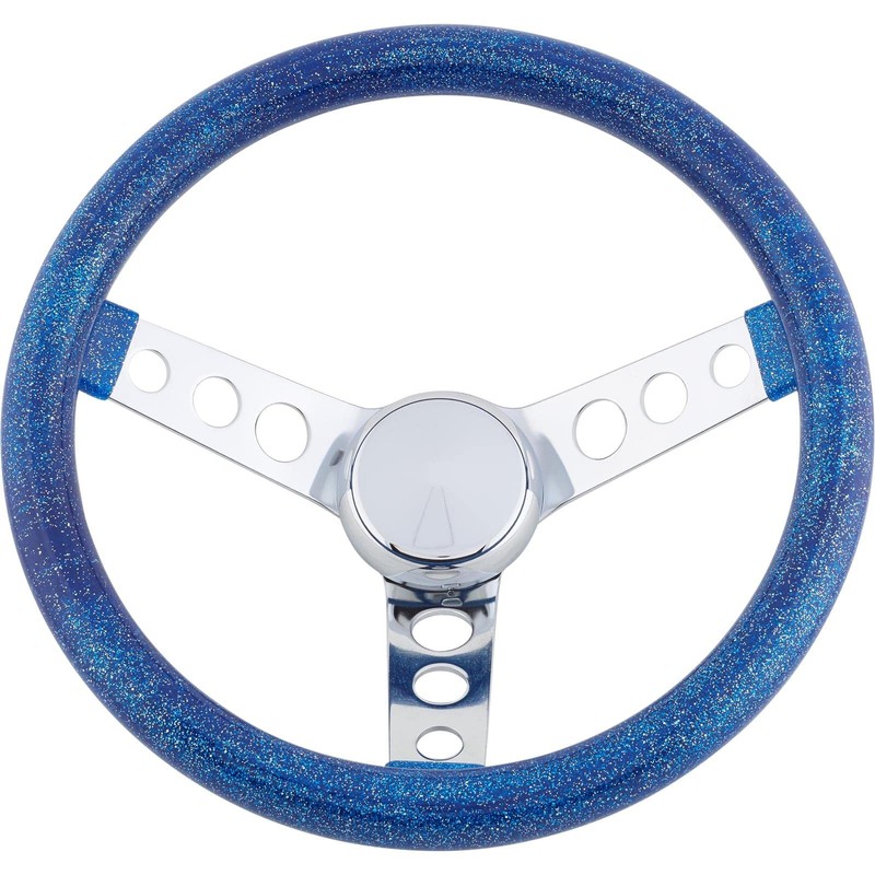 11-1/2 Inch Green Metalflake Style Steering Wheel, 3-1/2 Dish