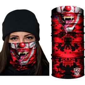 Multi-Color - Cold Weather Gaiter with Face Shielding UV Protection - Neck Gaiter Face Mask for Motorcycle - Motorcycle Mask (Killer Clown)