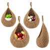 3 Pack Teardrop Woven Hanging Basket Wall Basket Cotton 3