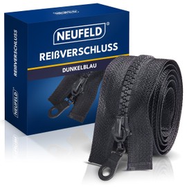 NEUFELD® Zip in black 70 cm [includes free pins and tape measure] - zip for jackets, bags, bed linen