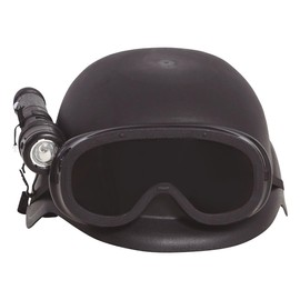 shoperama Children's Helmet Special Unit with Safety Glasses and Torch Soldier Police SEK SWAT Einsatzkommando Costume Accessory