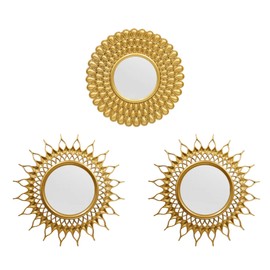 OIGUMR 3 Pack Mirrors for Wall Wall Mirrors Decorative Mirrors (015 Gold)