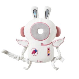 Catteyonce Baby Head Protector Backpack Memory Foam,Toddler Baby Walker Head Protection Safety Pad, 3-Sided Fall Safety Protection (Pink Space Rabbit)