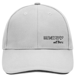 HUURAA Cappy Hat Caretaker with Heart Unisex Cap with Motif for the Greatest People Gift Idea for Friends and Family, Dark grey/white