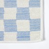 Homescapes Cotton Bath Mat Blue / White Checked Bath Mat