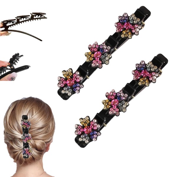 STAFANIE Braided hair clips，sparkling crystal stone braided hair clips，braided hair