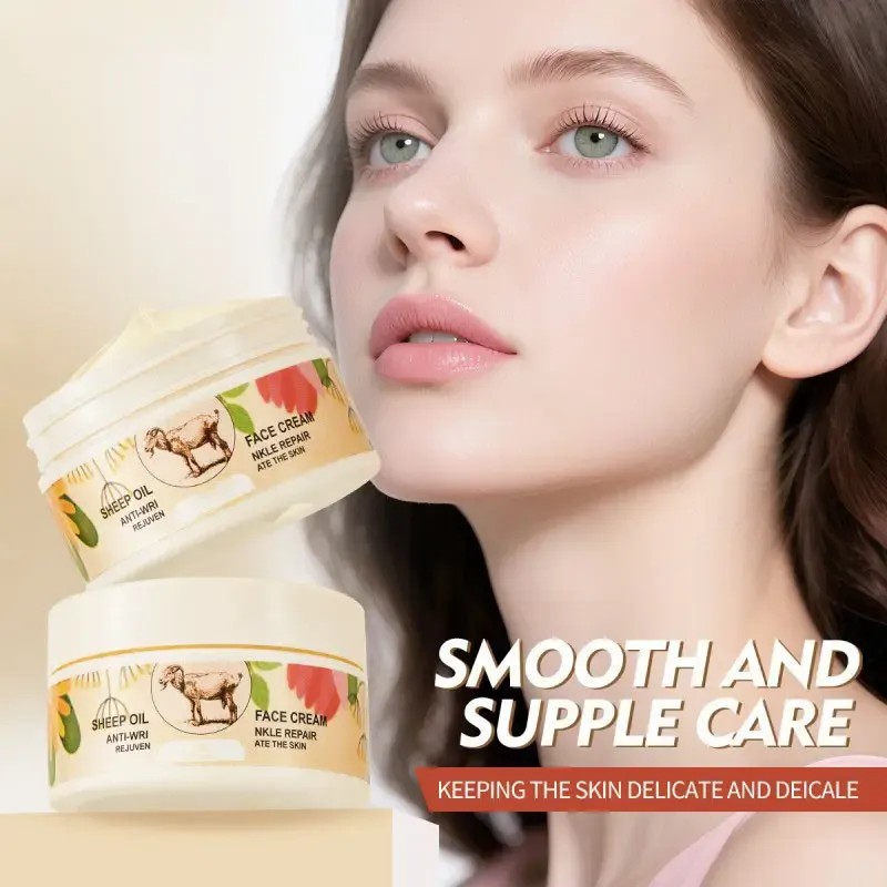 Crema Hidratante Facial Con Aceite De Oveja, 100 G, Para