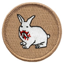 PATCHTOWN Killer Rabbit Patrol Patch - 2"" Diameter Round Embroidered Patch (Hook & Loop Fastener)