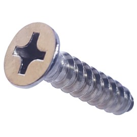 #8 x 7/8" Flat Head Sheet Metal Screws, Phillips Drive, Stainless Steel 18-8, Full Thread, Bright Finish, Self-Tapping, Quantity 100 by Fastenere