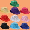 Zhzrche Sequin Hat Glitter Solid Color Dance Jazz Hat Western
