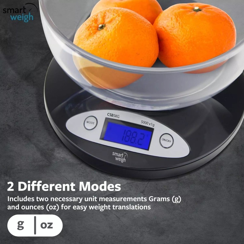 Smart Weigh Digital Food Kitchen Scale with Bowl,11lb x 0.1oz