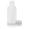 JUVITUS 1 oz Opal White Glass Boston Round Bottle with