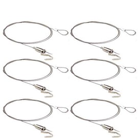 Shuuji-Tec Picture Rail Rope with Free Metal Fittings, Diameter 0.08 inch (2.0 mm) (Total Length: 4.3 ft (1.0 m), Set of 6