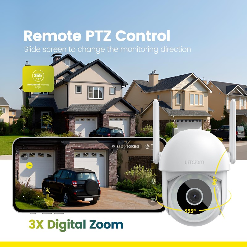 Little elf Outdoor Camera, 4MP Camera Surveillance Exterieur with 360°