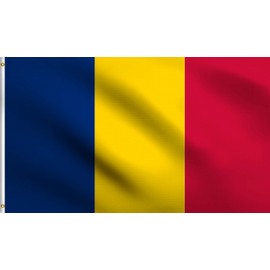 DMSE National Republic of Chad Drapeau du Tchad علم تشاد‎ Flag 2X3 Ft Foot 100% Polyester 100D Flag UV Resistant (2'X3' Ft Foot)