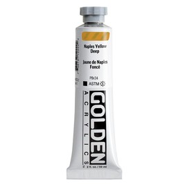 Heavy Body Acrylics by GOLDEN, Naples Yellow Deep, 2 fl. oz. Tube, Professional Acrylic Paint, Opaque