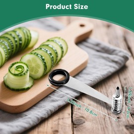 Galenecx Piranha Spiral Cutter, Spiralschneider Edelstahl, Kartoffel Spiralschneider für Kreative Obst und Gemüsezubereitung, Ideal für Gurken, Karotten, Zucchini und Äpfel