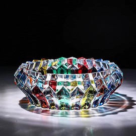 Magcolor Colorful Crystal decorative bowl for kitchen and indoor,Home Office Tabletop Beautiful Decoration Craft-5.5 inch.