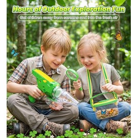 Bug Catcher for Kids, Bug Vacuum Catching Kit with Bug Collector Butterfly Net Magnifying Glass Bugs Grabber Insect Catcher Tweezers, Outdoor Explorer Toys Gift for Kids Age 3-12