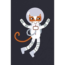 Notes: A Blank Sheet Music Notebook with Ginger and White Cat Astronaut Cover Art