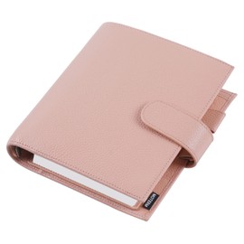 Moterm Personal-Wide Luxe Rings Planner - Genuine Leather Binder Organizer (30mm Ring, Pebble-Dusty Rose)