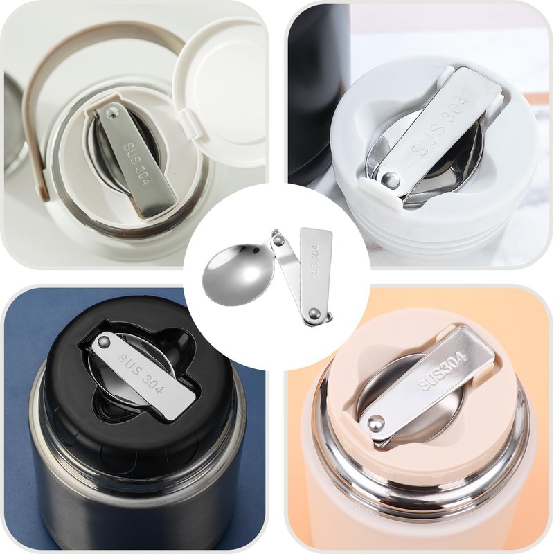 2 PCS Foldable Forks and Spoons Set, Tainless Steel Foldable