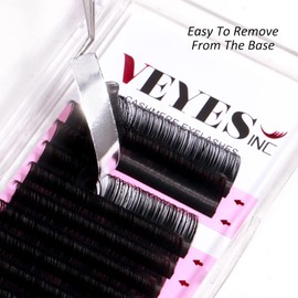 VEYES INC Cashmere Individual Lash Extensions 0.03-0.20 B/C/CC/D/J/M Curl 8-20mm Mixed & Single Length Trays, Matte Black, Professional Supplies for Lash Techs(0.05 B 8-16mm)