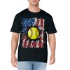 Patriotic Softball 4th of July Men USA American Flag Boys