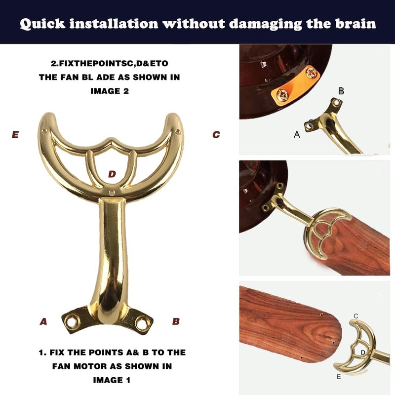 ZIYOUGOU 42'' Ceiling Fan Replacement Blades Arms - 5pc Set