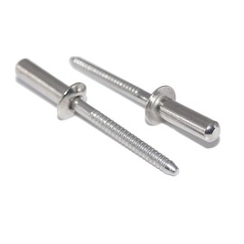 Sealing blind rivets 4.8 x 10 mm 60 pieces made of stainless steel A2 (V2A) with flat head, closed form B pop rivets DIN 7337 - ISO 16585