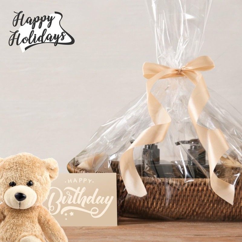 mioule Shrink Wrap Bags for Gift Baskets, 20Pcs 20x24 Inches