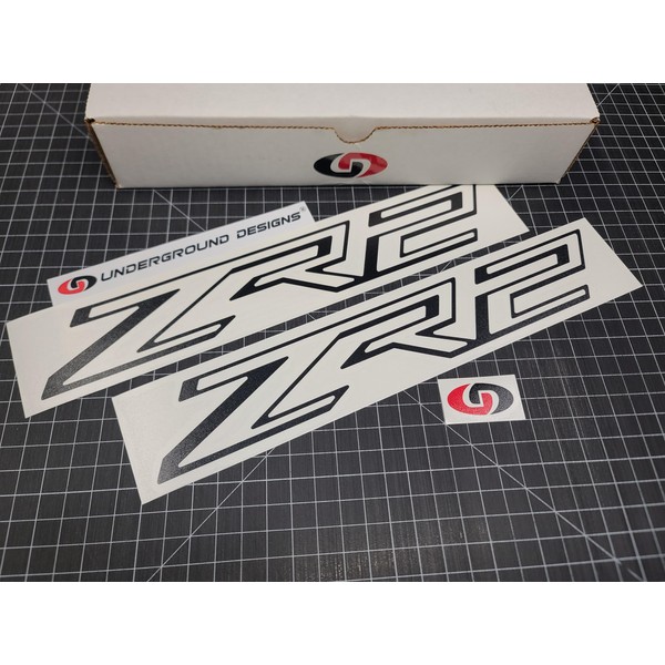 ZR2 Outlined Decals (2pk) 4x4 Truck Bed Fender Stickers Fits