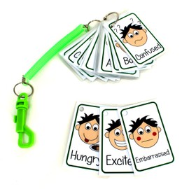 kids2learn Boys Feelings card and Emotions 24 x Flash Cards for Autism Special Needs Communication Cue Cards. SENCO Tool