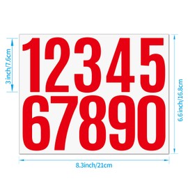 Red Mailbox Numbers Stickers,60 PCS Self Adhesive Vinyl Waterproof Number Stickers,6 Sheets Large 3 Inch 0-9 House Numbers,for Mailbox,Signs, Door, Cars,Garbage Bins,Address Number