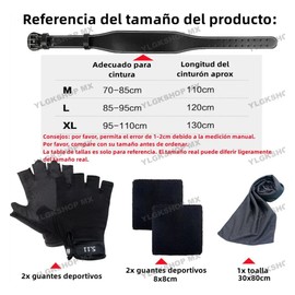 Gym Faja Lumbar Cinturón Levantar Peso Con Guantes,kit 6pcs