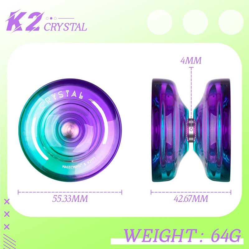 MAGICYOYO K2 Crystal Responsive Yoyo for Kids Beginners with Extra