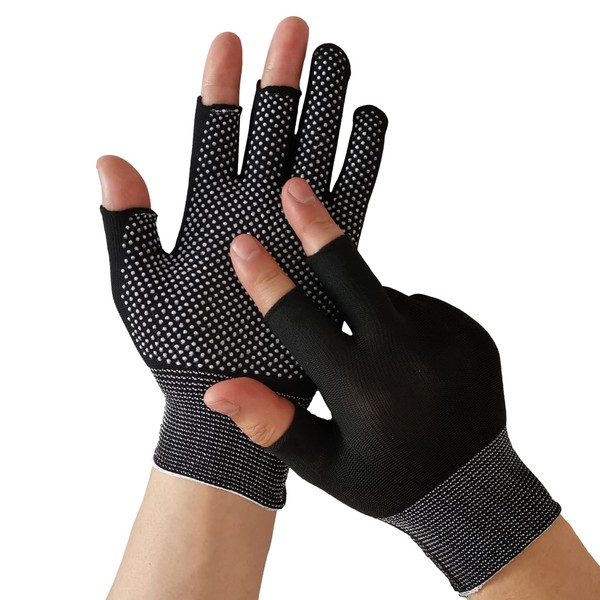 TUISKU 3-Finger Work Gloves, Anti-Slip, Set of 12, Work Gloves,