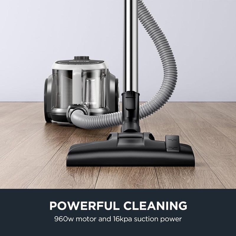 Eureka Bagless Canister Vacuum Cleaner, Lightweight Vac for Carpets and
