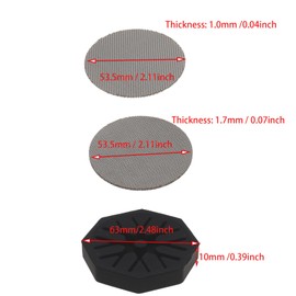 OZXNO 53.5mm Puck Screen Stainless Steel Espresso Puck Screen Coffee Filter Mesh with Silicone Holder Compatible with Espresso Machine 54mm Portafilter Basket (2pcs)