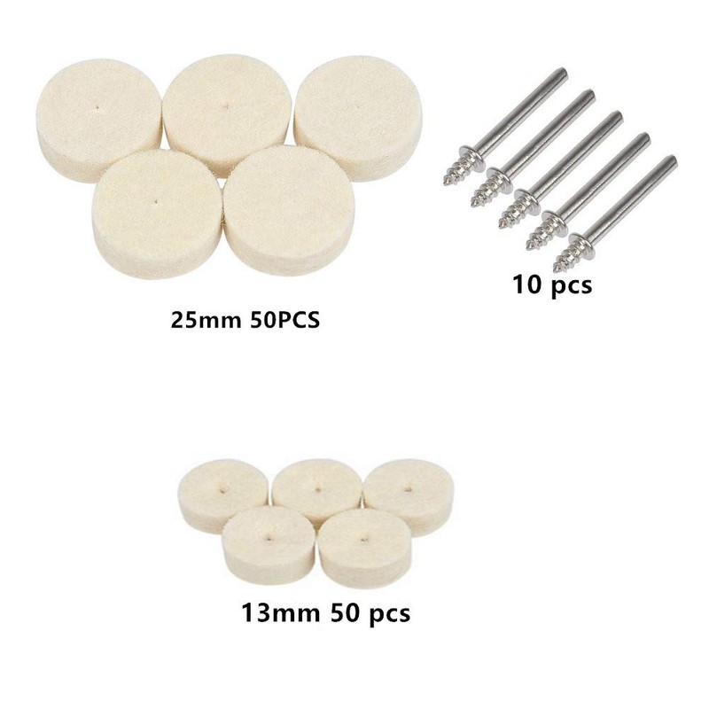 Wool Felt Polishing Pad,100 Pieces Buff Clean Wheels Multifunctional Felt