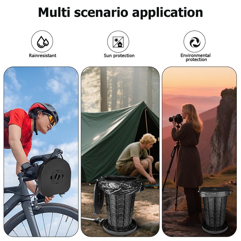 XXL 18.7" Portable Camping Toilet with Carring Handle and Bags
