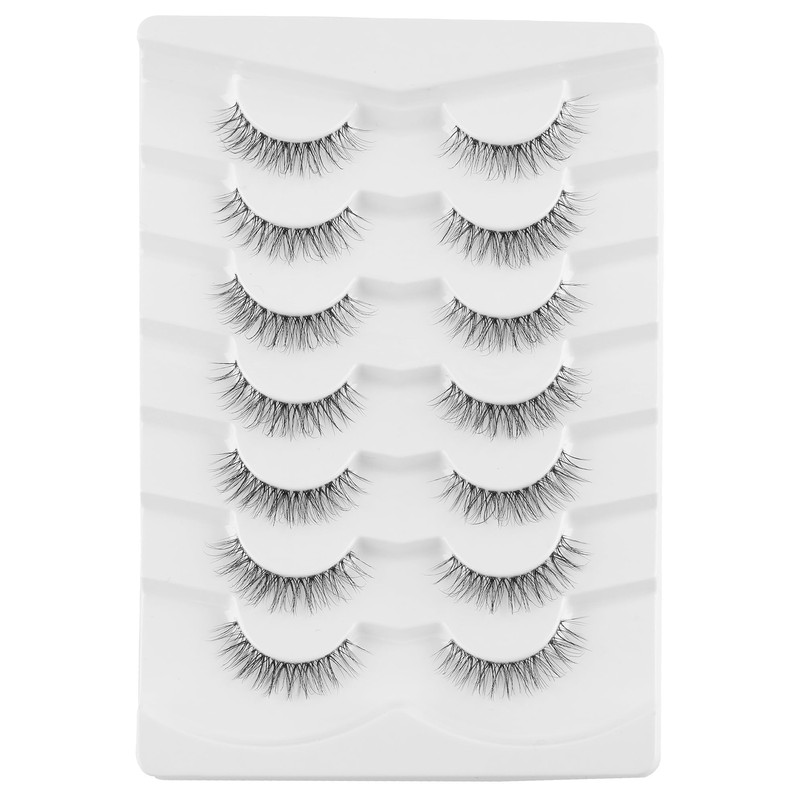 Onlyall Natural False Eyelashes Wispy Clear Band Fake Lashes H86