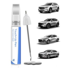 Mazda Compatible 51K Rhodium White Metallic Scratch Repair Pen Genuine Color Scratch and Chip Repair | 2-in-1 Pen & Brush